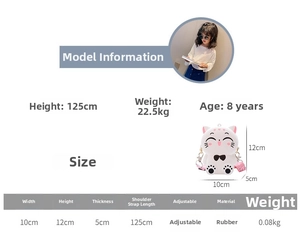 Detailed dimension guide showing 10x12x5cm size and adjustable strap for the cat bag