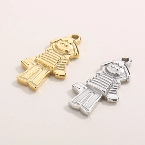 Punk hip hop style stainless steel rock boy pendant in silver and gold metal finishes