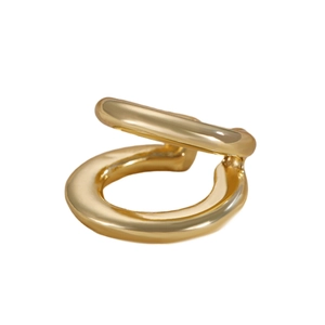 Ear cuff minimalista de doble capa dorado con un elegante diseño retro francés