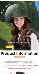 Détail du chapeau de soleil extérieur avec mentonnière réglable et bord large