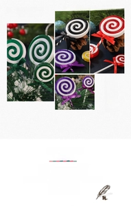 Macro shot of colorful striped Christmas candy canes with ribbons for festive DIY bouquets