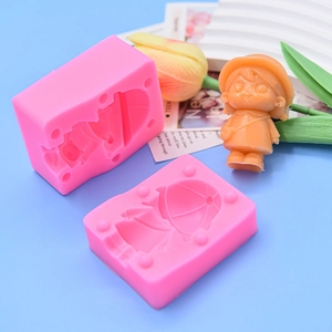 3D Girl with Hat silicone mold for handmade soap and candles with high detail finish
