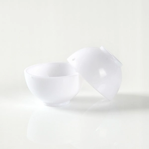 Miniature white ceramic bowl set for dollhouse kitchen decor and DIY craft scene accessories
