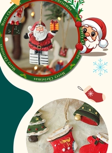 Detailed resin Christmas ornaments collection featuring Santa Claus and holiday symbols