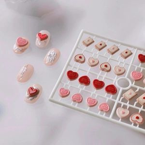 Charming 3D resin heart and envelope nail charms for Valentine's Day art designs