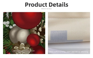 Detail of Christmas table runner fabric showing HD digital print and fine stitching