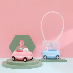 Cartoon tiger bunny car candy boxes for baby shower party favors in pink and blue