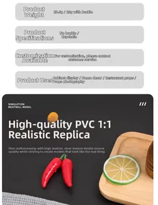 Ρεαλιστικό μοντέλο κόκκινης πιπεριάς PVC με μπρελόκ για διακόσμηση εστιατορίου