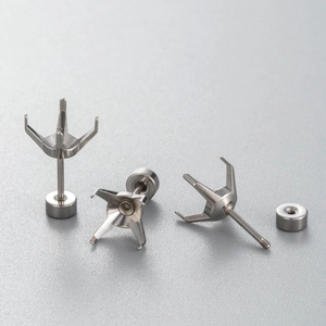 Titanium steel four-prong screw back earring settings for DIY jewelry making