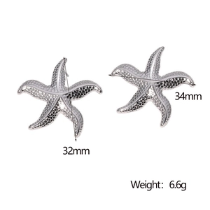 Détails des boucles d'oreilles étoile de mer: hauteur 32mm, largeur 34mm et poids 6,6g