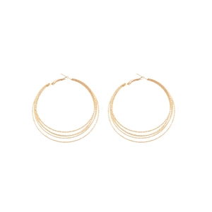 Minimalist multi-layer gold circle hoop earrings with polished metallic finish for women