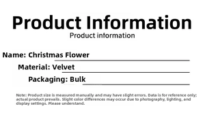Specifications of velvet Christmas flowers for DIY holiday tree and home decorations