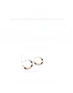 Détails des boucles d'oreilles de 4cm en œil de tigre et perles avec poids et taille