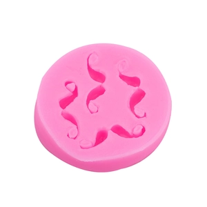 Rosa runde Silikonform für Schnurrbart-Fondant Schokolade und DIY-Kuchendekoration