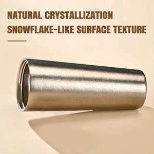 Minimalist double-layer 830ml titanium insulated cup with snowflake crystal texture