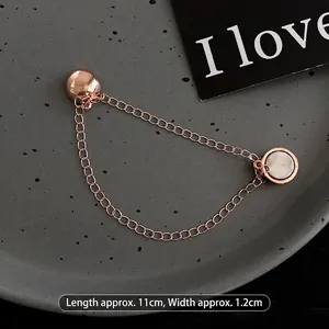 Rose gold magnetic chain for shortening T-shirts, 11cm length with elegant marble inlay