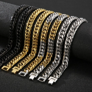 Poliertes Edelstahl-Doppelgewebe-Kettenhalsketten in Gold, Silber und Schwarz Finish