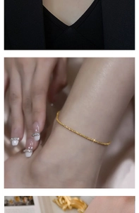 Close-up of a delicate gold chain necklace worn on the neck for a minimalist luxury look
