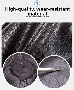 Macro shot of waterproof and scratch-resistant dark brown litchi grain leather texture