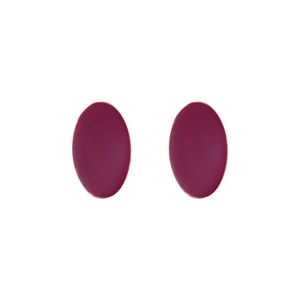 Orecchini a perno ovali rosso scuro minimalisti con finitura opaca e stile rétro