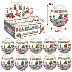 Costruzioni di Natale Giocattoli DIY per Bambini Modello Babbo Natale Renna Mini Uovo Sorpresa Blind Box Regalo Educativo