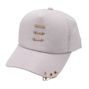 Casquette de baseball violet clair avec anneaux dorés et paillettes pour femmes tendance