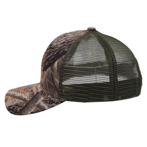 Outdoor-Camouflage-Mesh-Trucker-Baseballkappe mit rustikalem Astmuster-Design