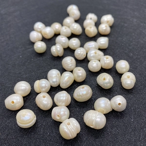 Irregular white freshwater pearls with large holes for DIY necklace jewelry making