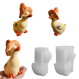 Mushroom Hat Duck Silicone Mold For DIY Handmade Candle Soap Plaster Resin Craft 3D Animal Cake Baking Tool