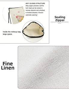 Detail of durable linen fabric and anti-slip alloy zipper on butterfly storage bag