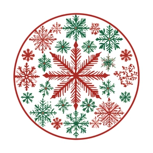 Weihnachtsaufkleber für Fenster mit Weihnachtsmann und Schneemann im Schneeflocken-Design
