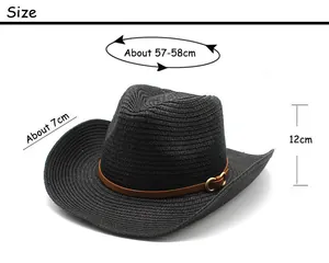 Größentabelle für Western-Strohhut mit 58cm Umfang und 7cm breiter Krempe