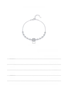 Detail showing 925 sterling silver bracelet with 0.80Ct square stone and dimensions