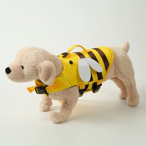 Gilet de sauvetage réglable pour chien style abeille avec poignée pour petits chiens