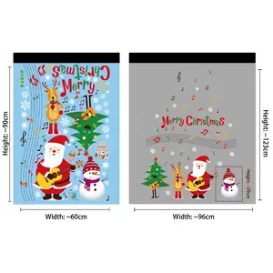 Christmas tree and Santa static window stickers for DIY holiday shop glass decoration