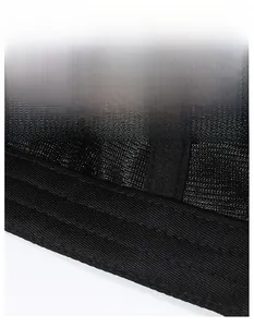 Macro shot of breathable mesh fabric and wide moisture-wicking sweatband on sports cap