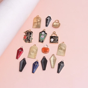 Pendentifs d'Halloween en alliage avec fantôme, chauve-souris et crâne pour bijoux DIY