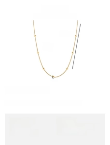 Detailed specs of 18K gold plated stainless steel beaded choker necklace with dimensions