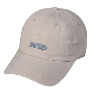 Classic washed cotton baseball cap with blue SURFING embroidery and adjustable strap