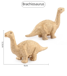 Detailed view of golden Brachiosaurus figurine with size markings showing 9cm length