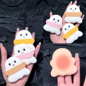 Cute Ghost Shaped Makeup Puff Hydrophilic Polyurethane Sponge For Foundation Dry And Wet Use Cartoon Beauty Tool