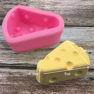 Cheese block silicone mold for mousse cake and pudding making with size annotations