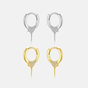 925 Sterling Silver Triangle Spike Huggie Hoop Earrings For Women Retro Fashion Geometric Gold Zirconia Drop Earrings Jewelry
