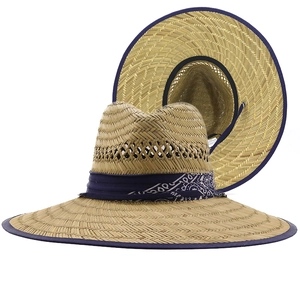 Cappello da sole in paglia stile cowboy con fascia paisley e tesa larga protettiva