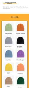 Grid view showing ten vibrant colors of rib-knit beanies for men and women