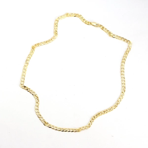 Minimalist 925 sterling silver gold plated flat curb chain necklace for layering