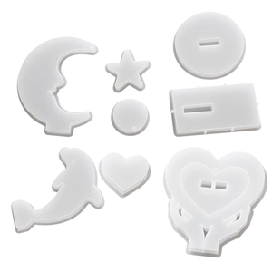 Silikonformen-Set für Epoxidharz mit Herz, Delfin, Mond und Stern Anhängern