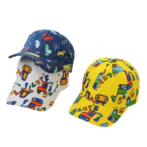 Kinder Baseballkappen Set mit Bagger-Print in Marineblau, Weiß und Gelb