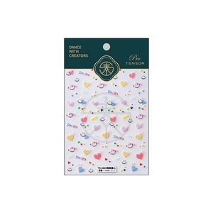 Stickers nail art 5D avec smileys et cœurs colorés de la série modèle TS-3800