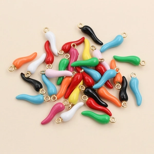 Colorful mixed chili pepper shape zinc alloy pendants for DIY jewelry making accessories